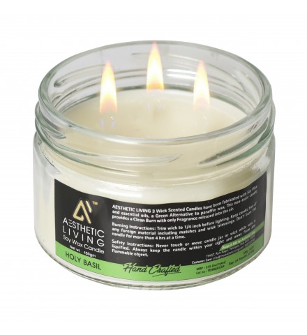 3-Wick Holy Basil Soy Wax Candle